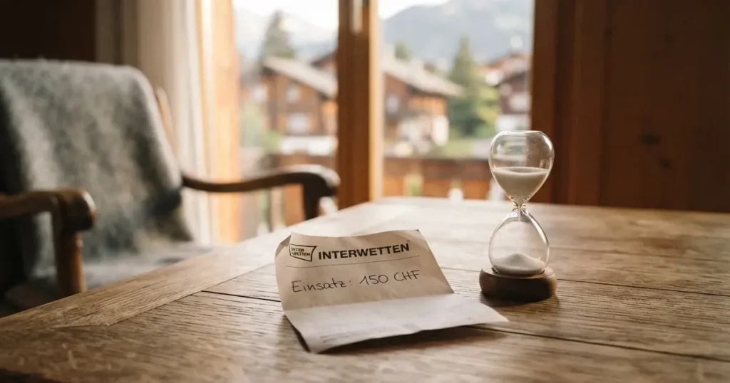 Ein kleiner Stapel Münzen neben einer Sanduhr auf einem Holztisch im weichen Fensterlicht.